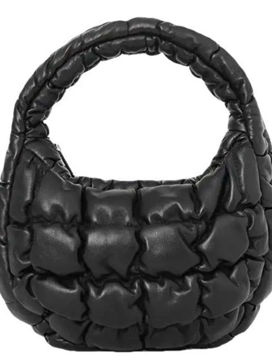 Cos Black Quilted Puffer Hobo Bag - Unbranded